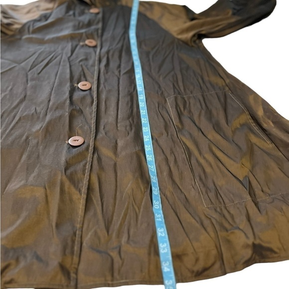 Maralyce Ferree Swing Coat Size Medium Brown Pockets Hood USA Maine Made - Picture 9 of 9